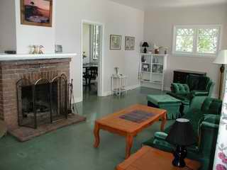 Living room and fireplace